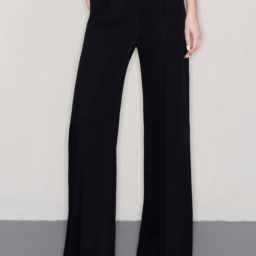 Hadlee Straight Wide Leg Crepe Floor Length Pants