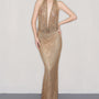 Ariya Sheath Backless Mesh Floor Length Dress
