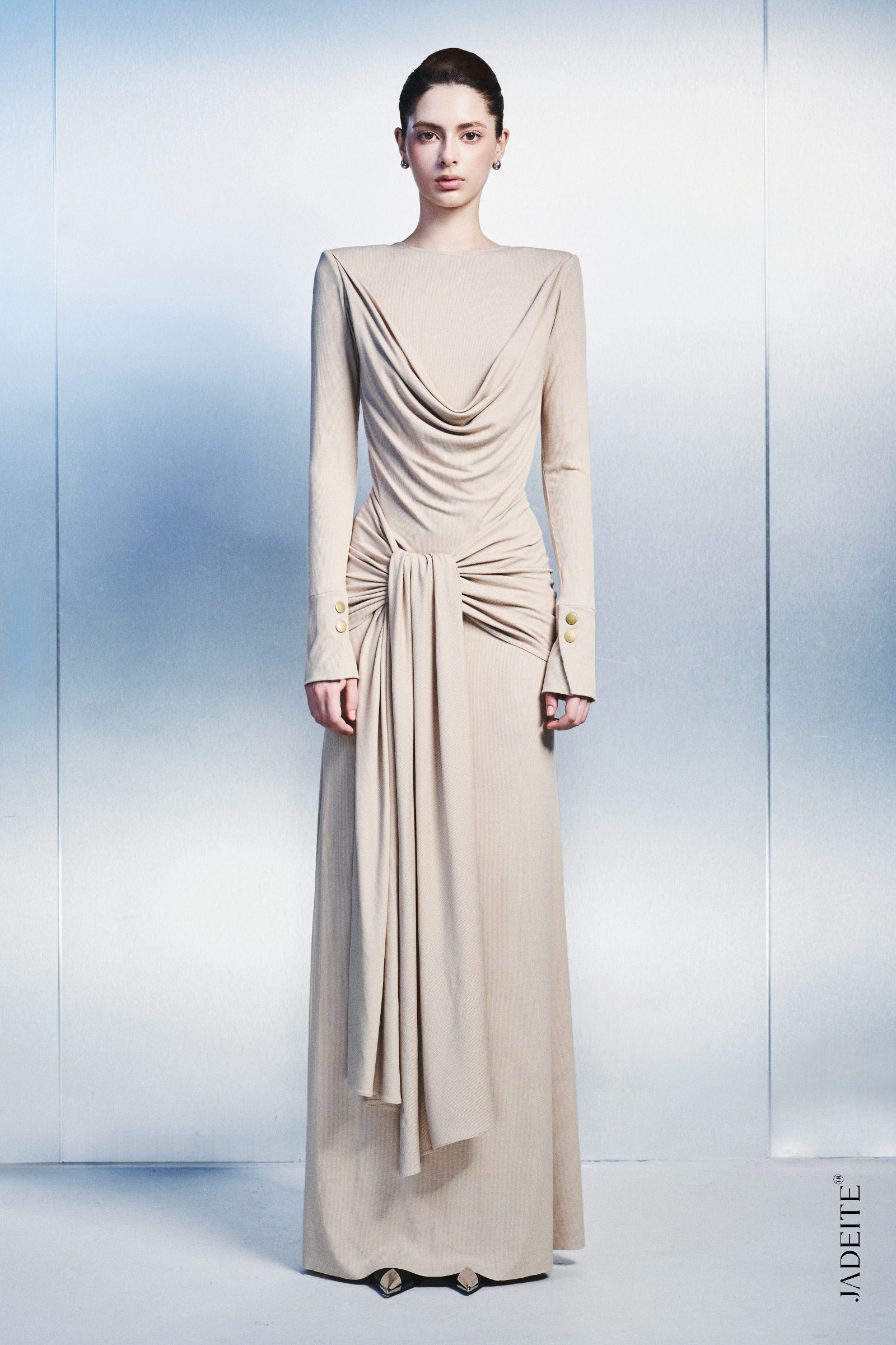 Wave Draped Maxi Dress