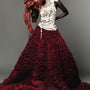 Ilaria Ball Gown Flower Applique Chiffon Floor Length Skirt