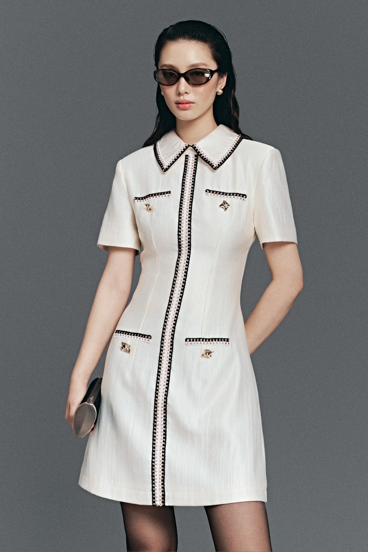 Delphine Collared Mini Dress