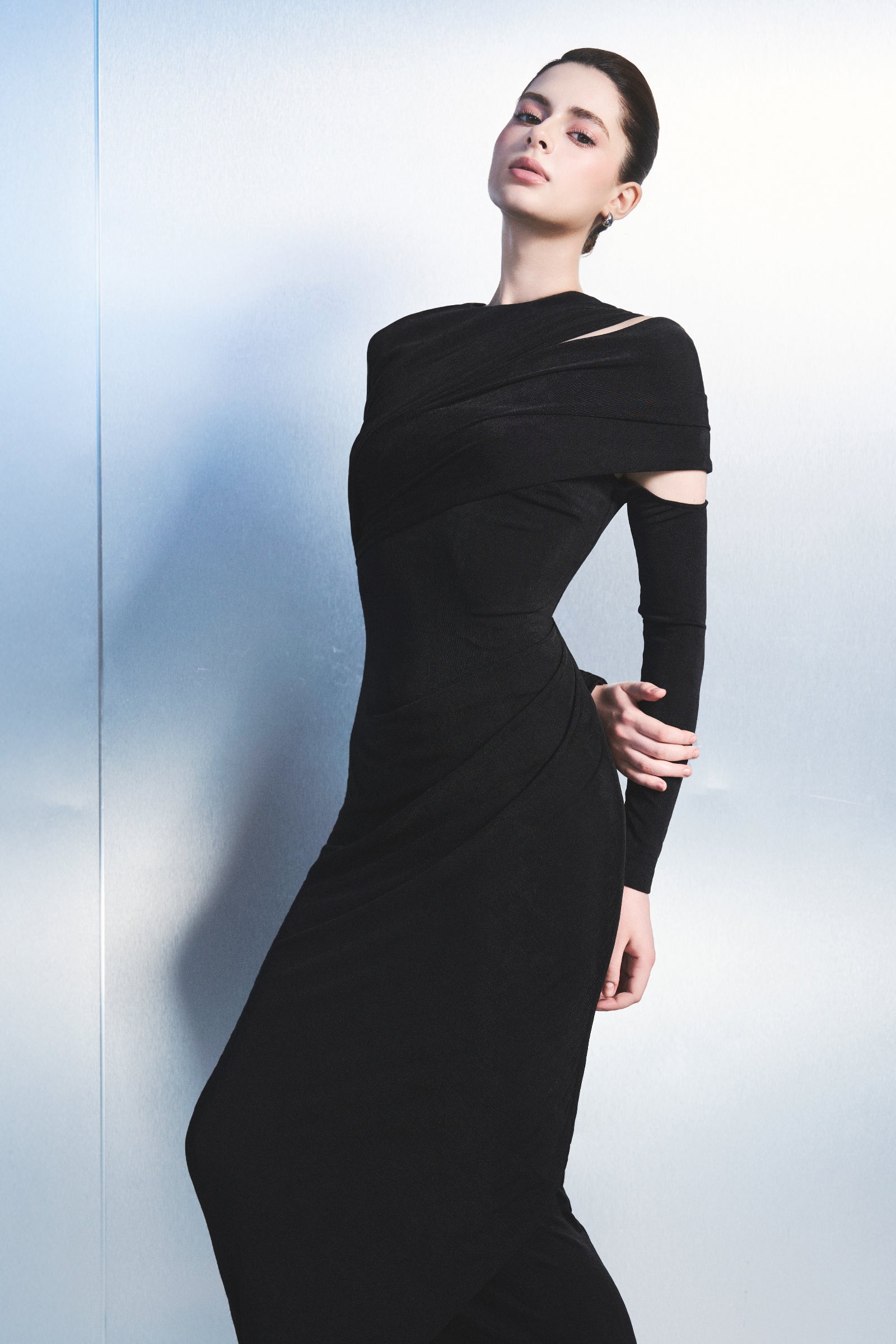 Zumia Asymmetric Neck Maxi Dress