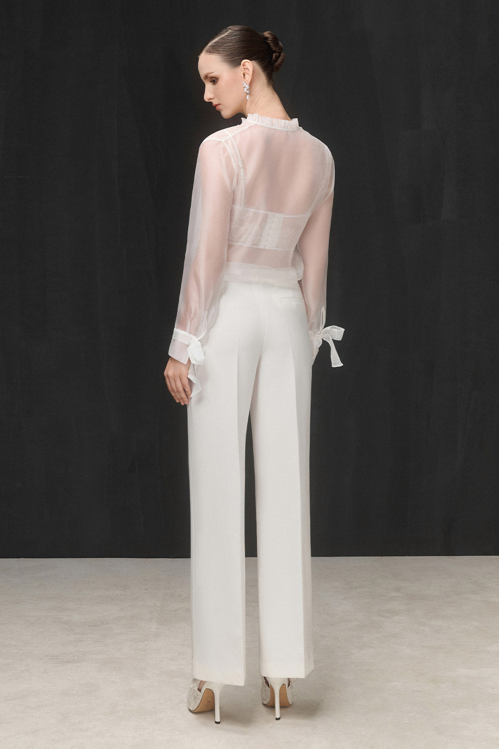 Biss Straight See-Through Georgette Top