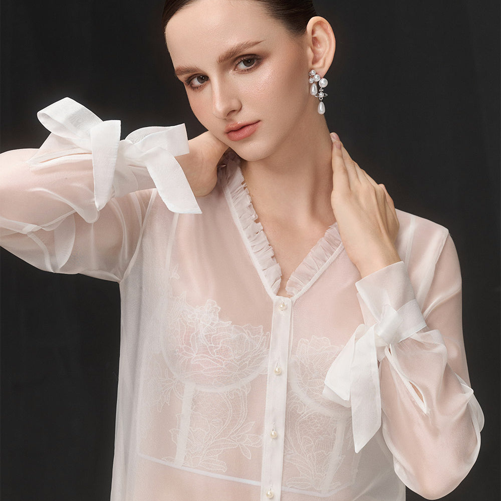 Biss Straight See-Through Georgette Top