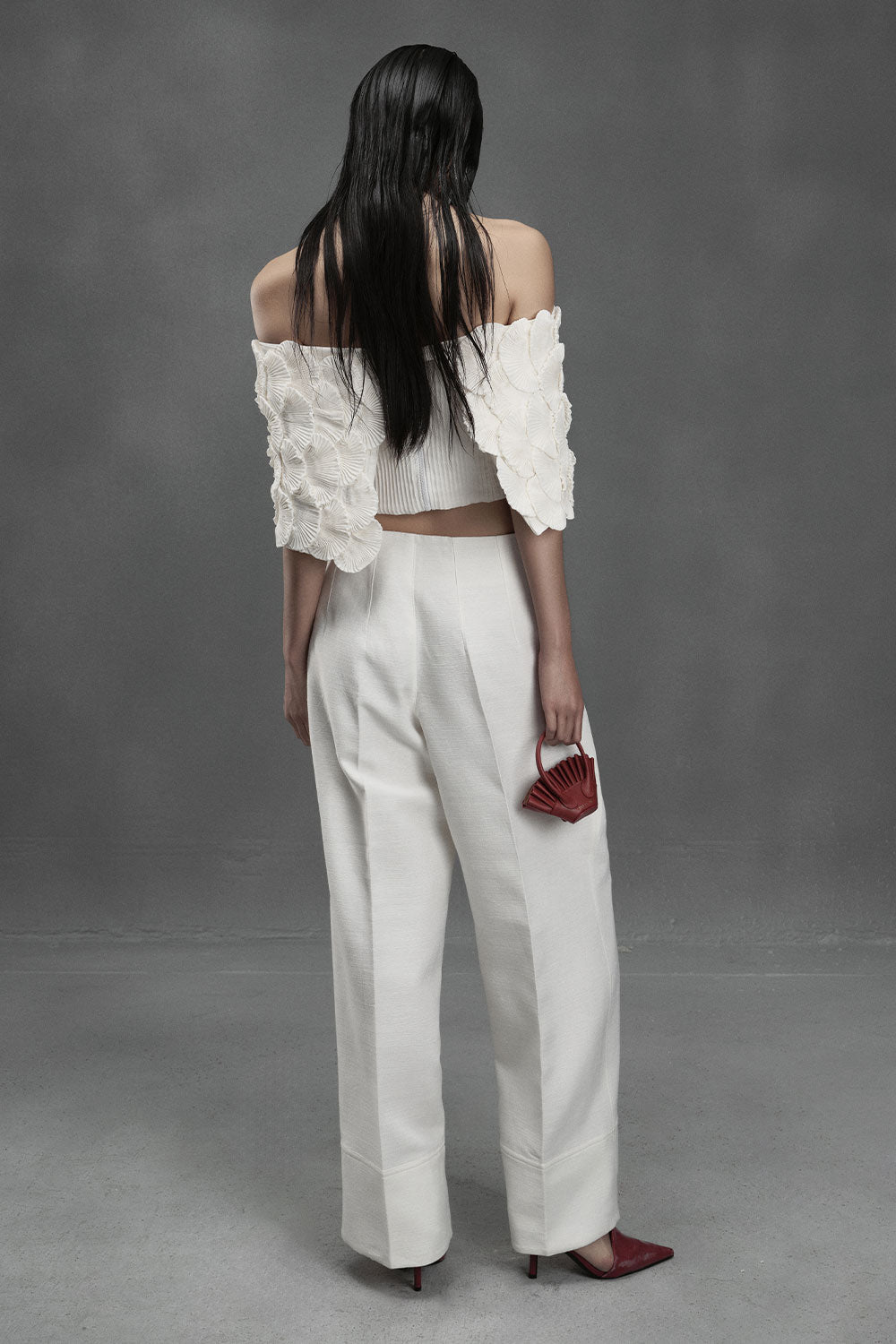 Claim Bodycon Off-Shoulder Chiffon Top
