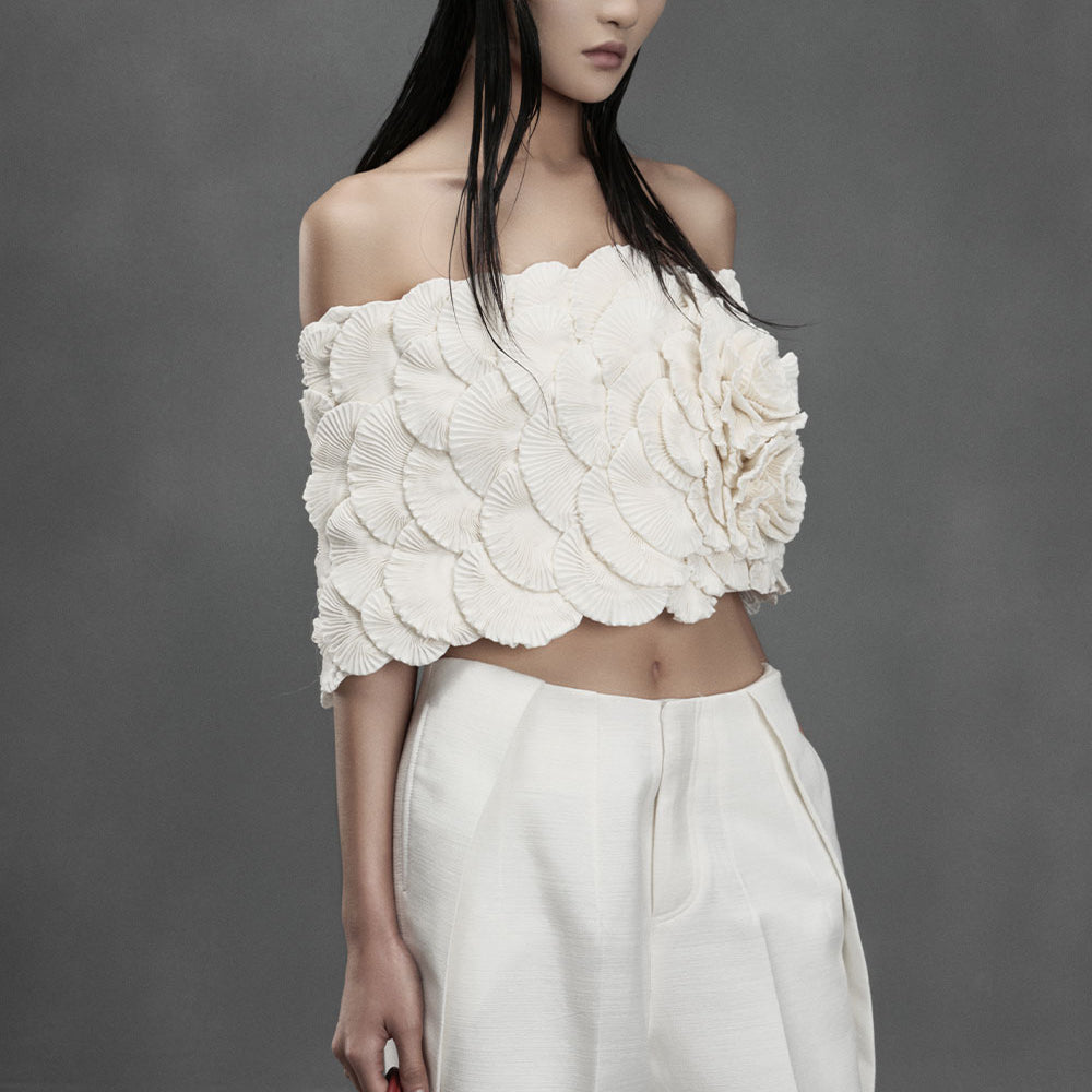 Claim Bodycon Off-Shoulder Chiffon Top