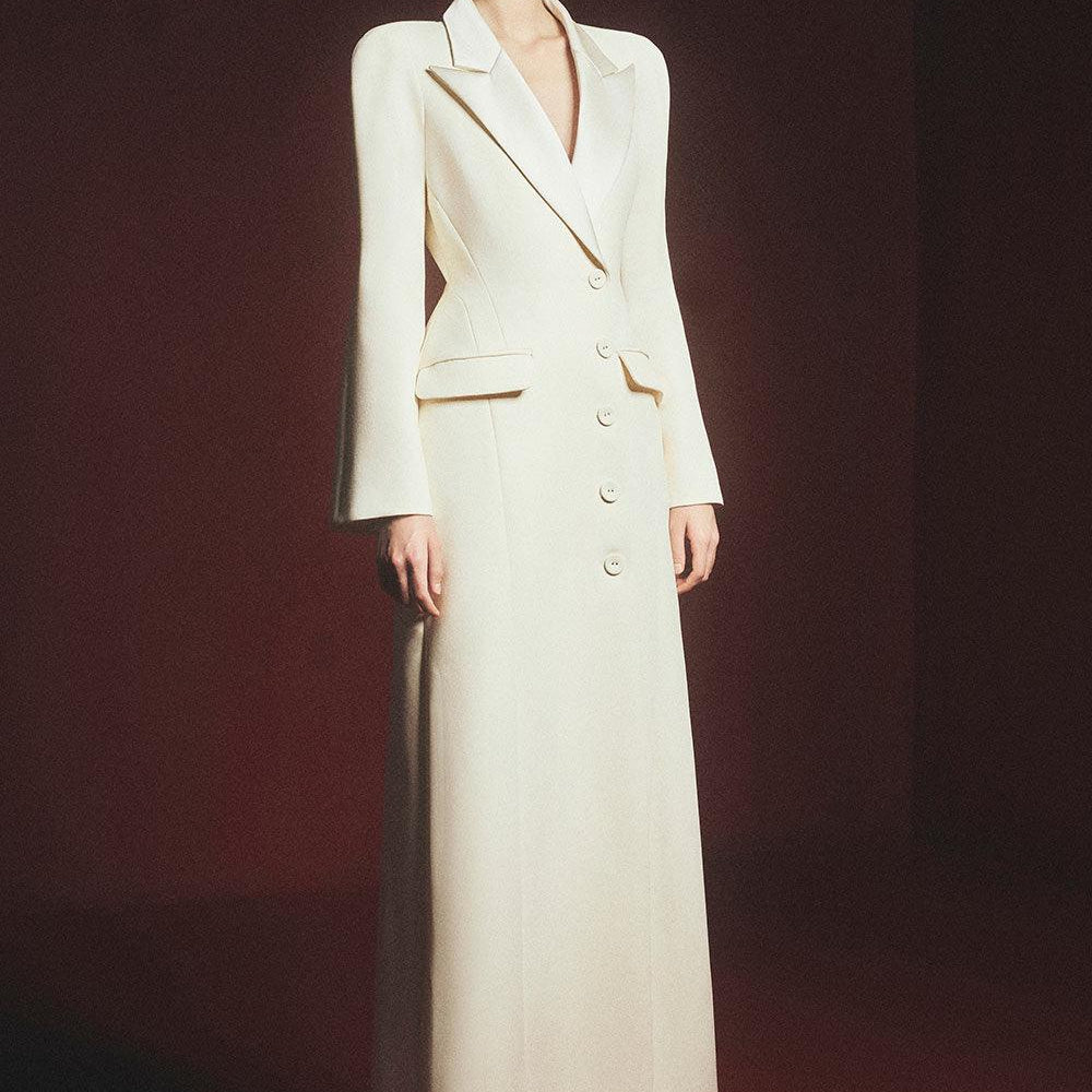 Yamileth Sheath Single Breasted Polyester Ankle Length Trench Coat