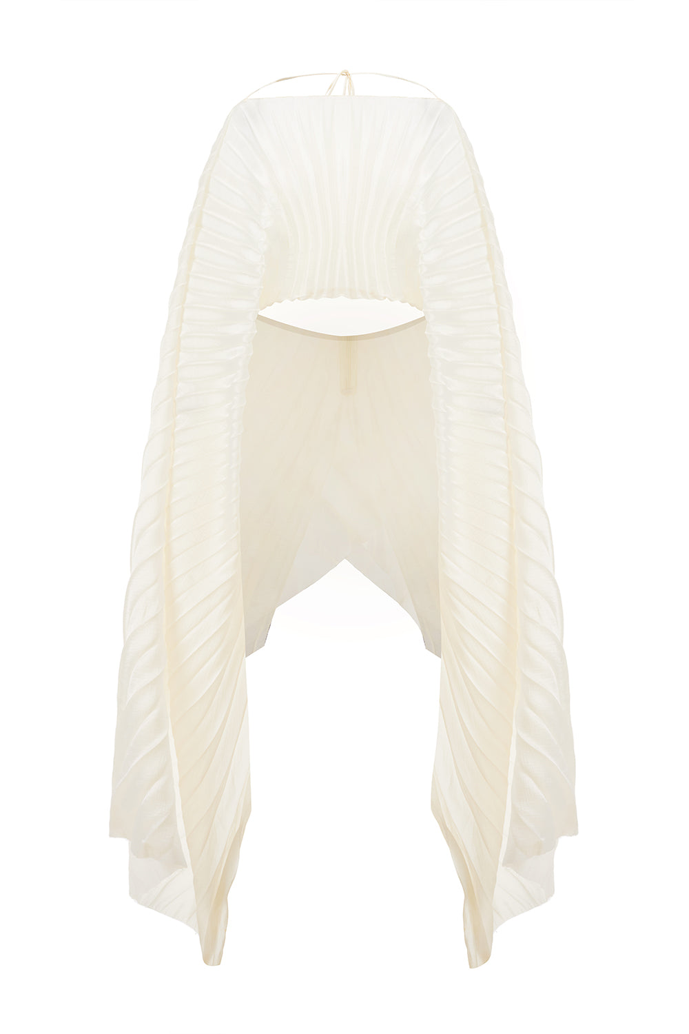 Phu Van Trapezoid Pleated Silk Organza Maxi Top