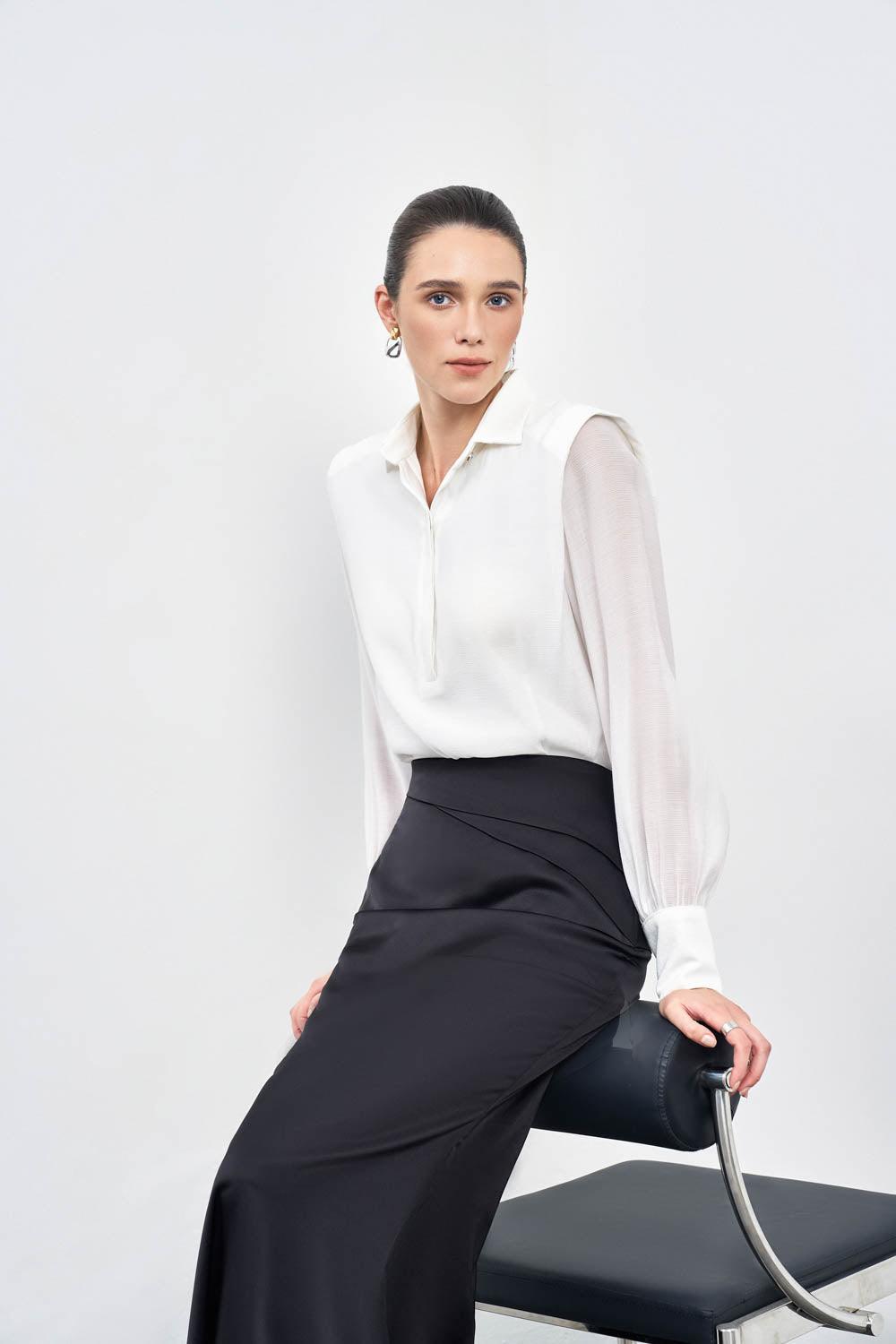 Jade Trumpet High Waist Silk Ankle Length Skirt