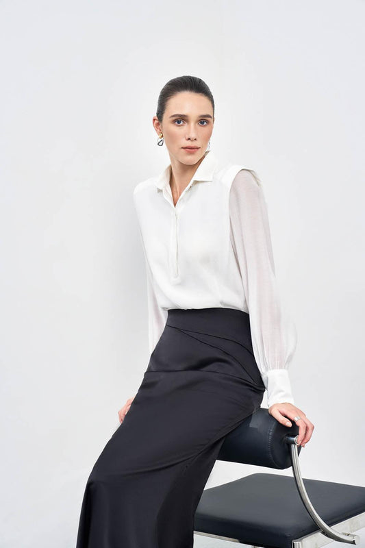 Jade Trumpet High Waist Silk Ankle Length Skirt