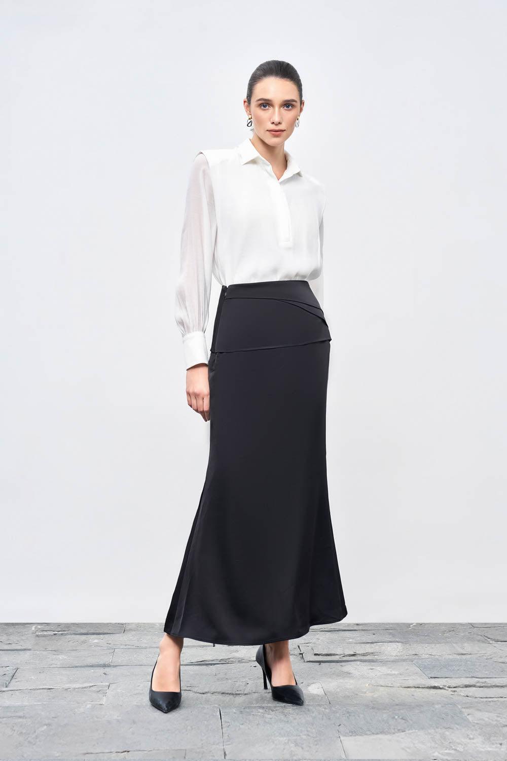 Jade Trumpet High Waist Silk Ankle Length Skirt