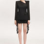 Kim A-line Asymmetric Neck Cotton Blend Top