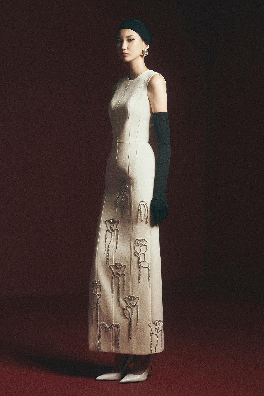 Espinoza Sheath Sleeveless Polyester Ankle Length Dress