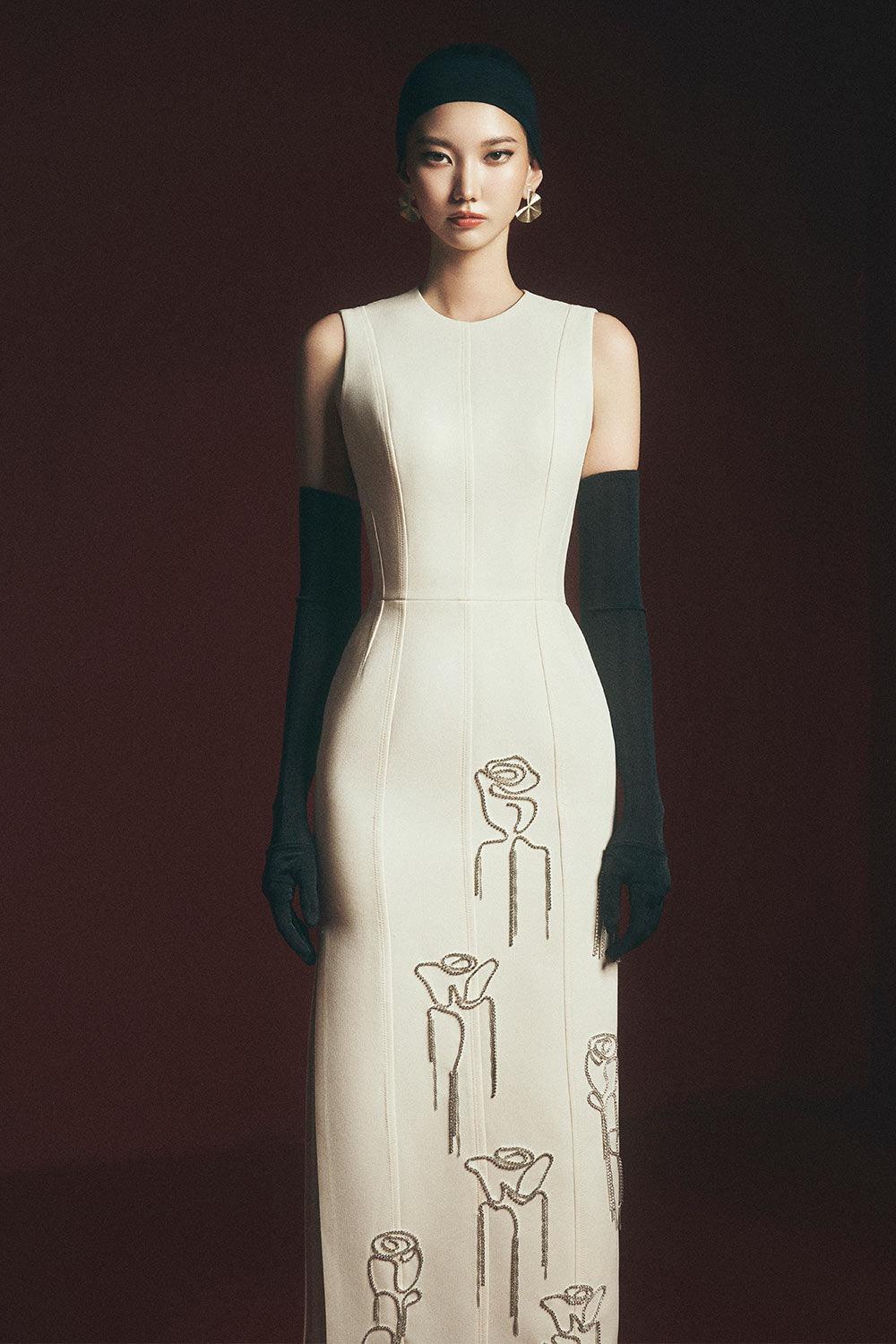 Espinoza Sheath Sleeveless Polyester Ankle Length Dress