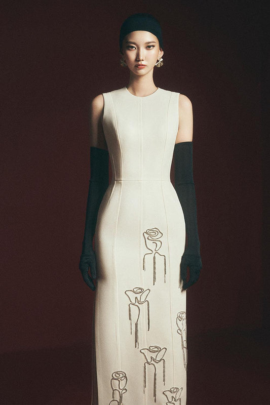 Espinoza Sheath Sleeveless Polyester Ankle Length Dress