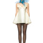 Twila A-line Open Shoulder Poly Organza Mini Dress