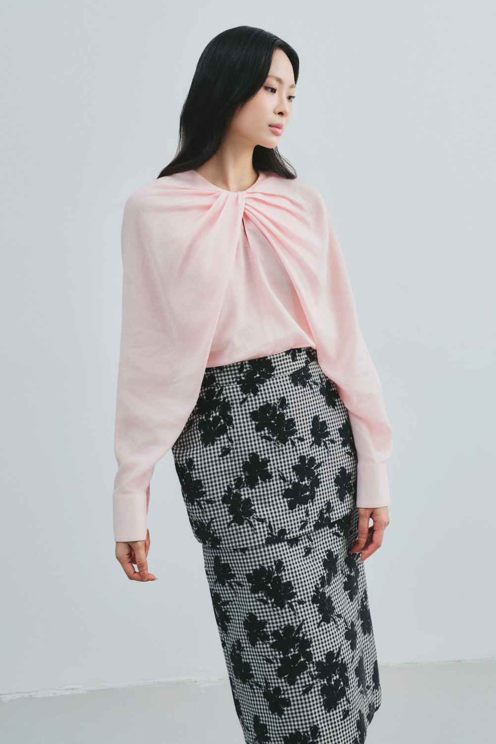 Aspen Sheath Layered Polycotton Midi Skirt