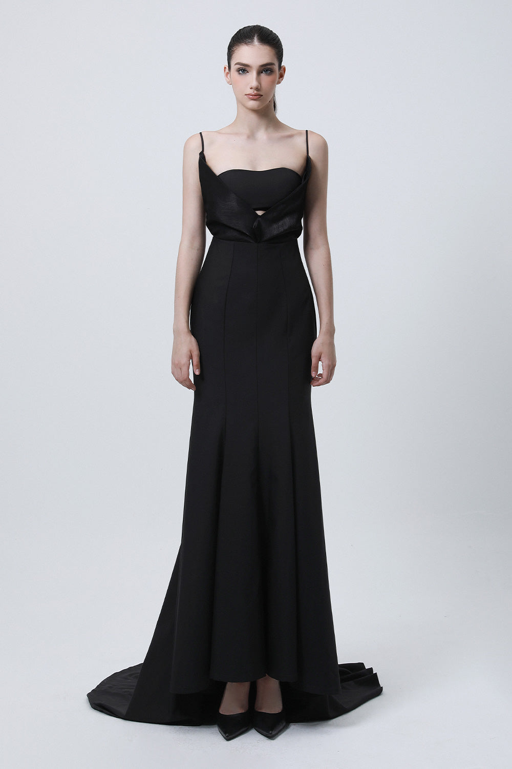 Voyage Trumpet Square Neck Wool Cotton High-low Dress