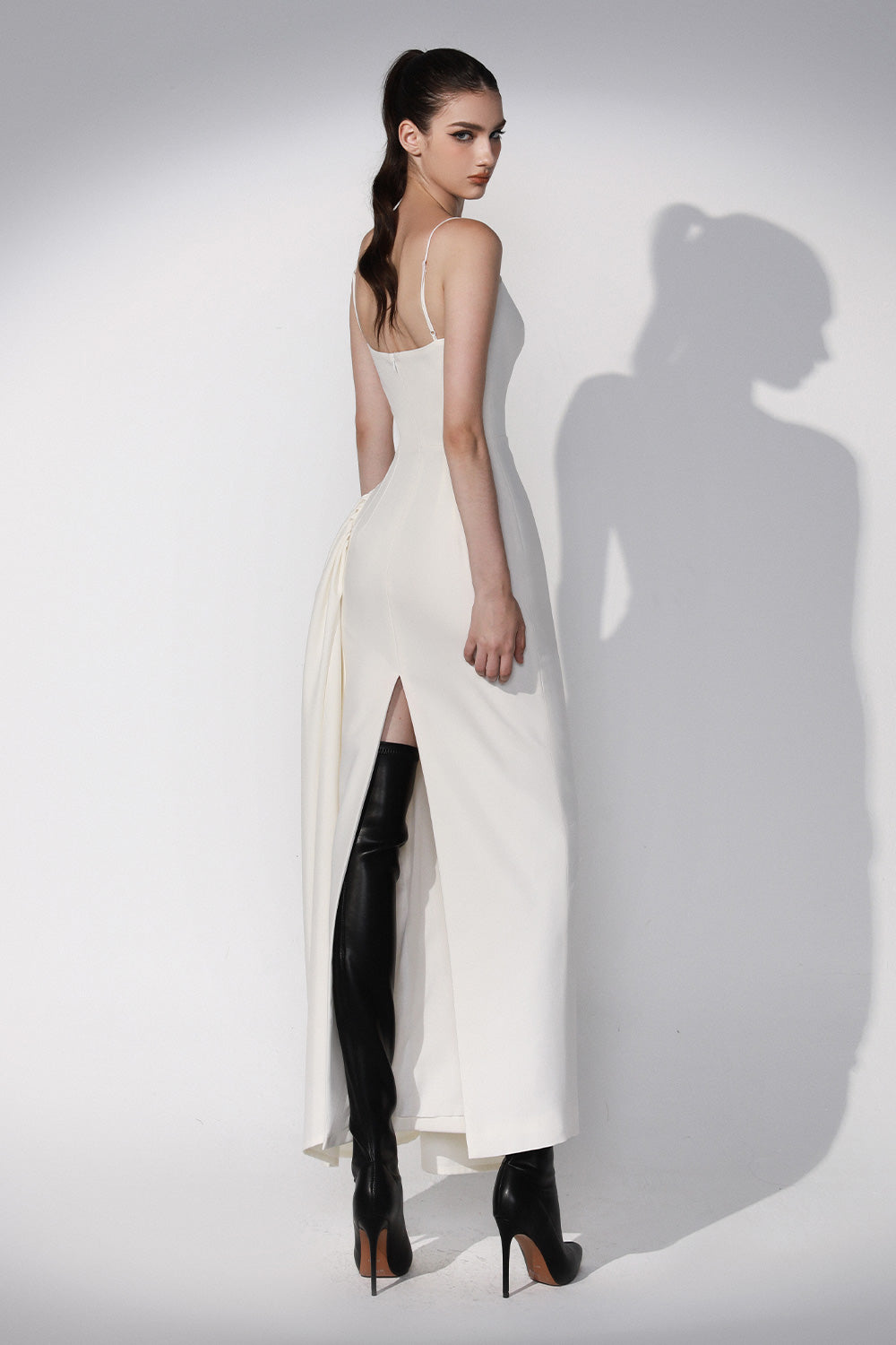 Women's Guinevere Asymmetric Spaghetti Strap Cotton Maxi Dress 0/1/2/3/Customize White Mean Blvd White / 2 Women's Guinevere Asymmetric Spaghetti Strap Cotton Maxi Dress 0/1/2/3/Customize White Mean Blvd White / 2