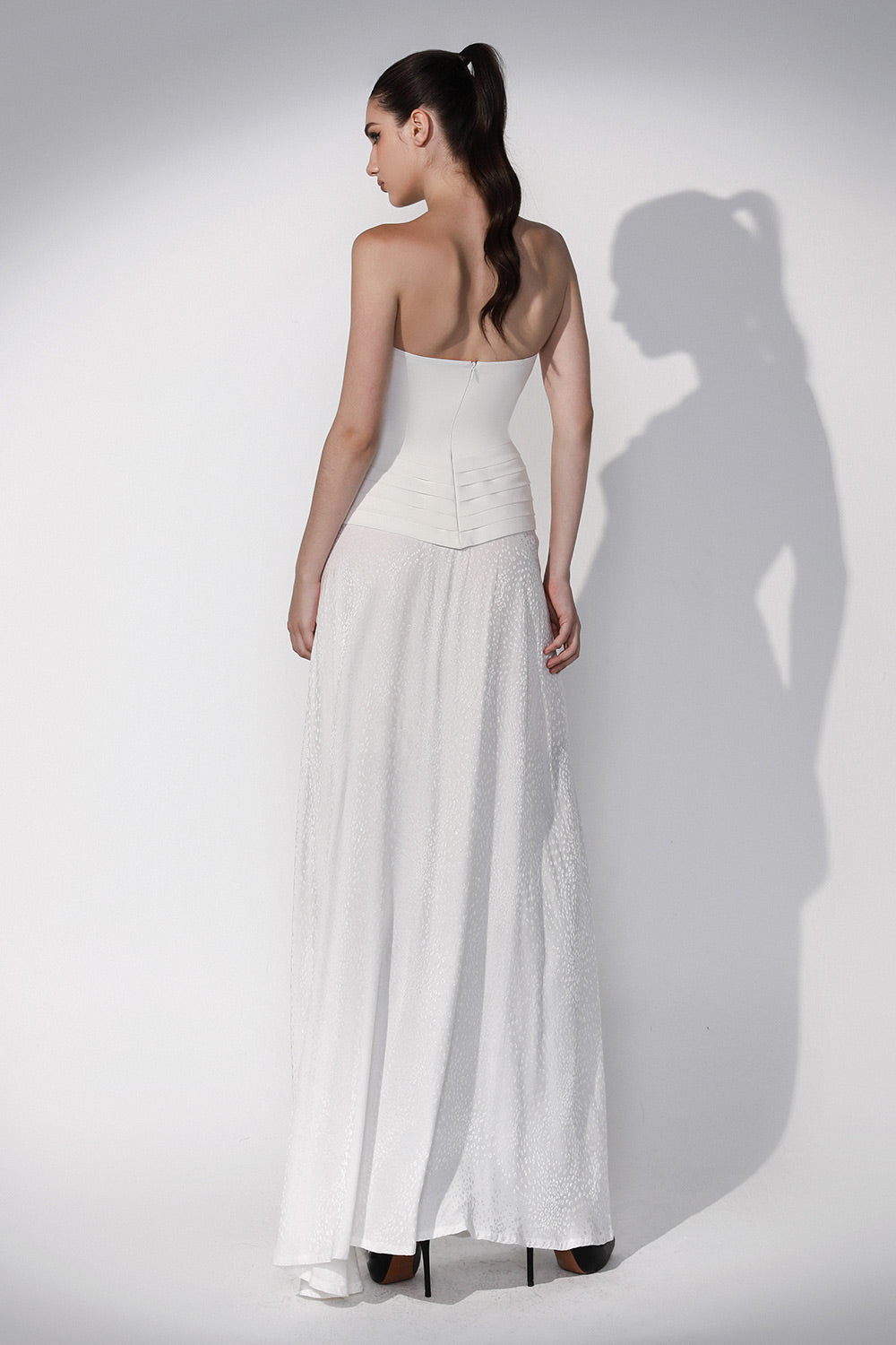 Moondance Drop Waist Flared Silk Maxi Dress