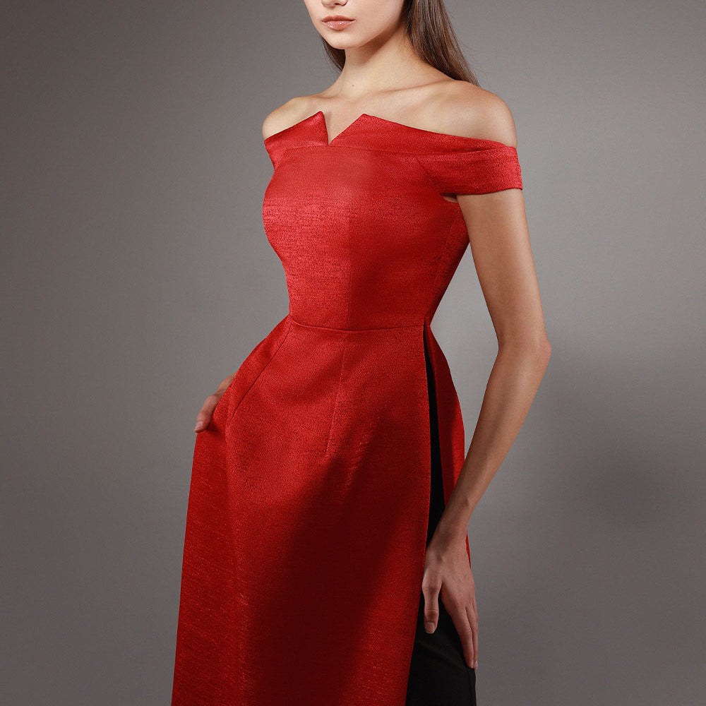 Vigor A-line Back Zipper Brocade Floor Length Ao Dai Set