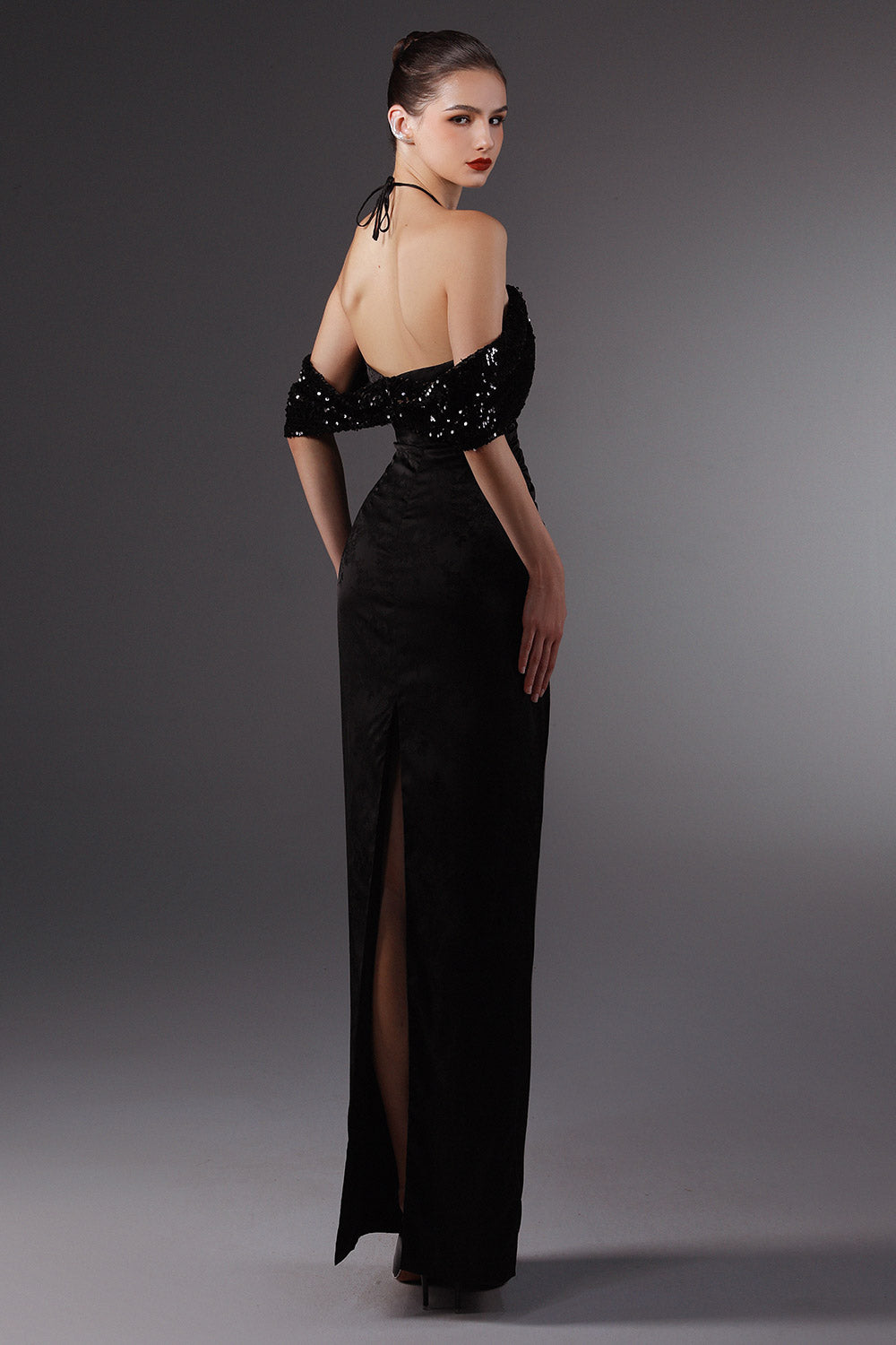 Tully Dres Sheath Gathered Silk Floor Length Dress