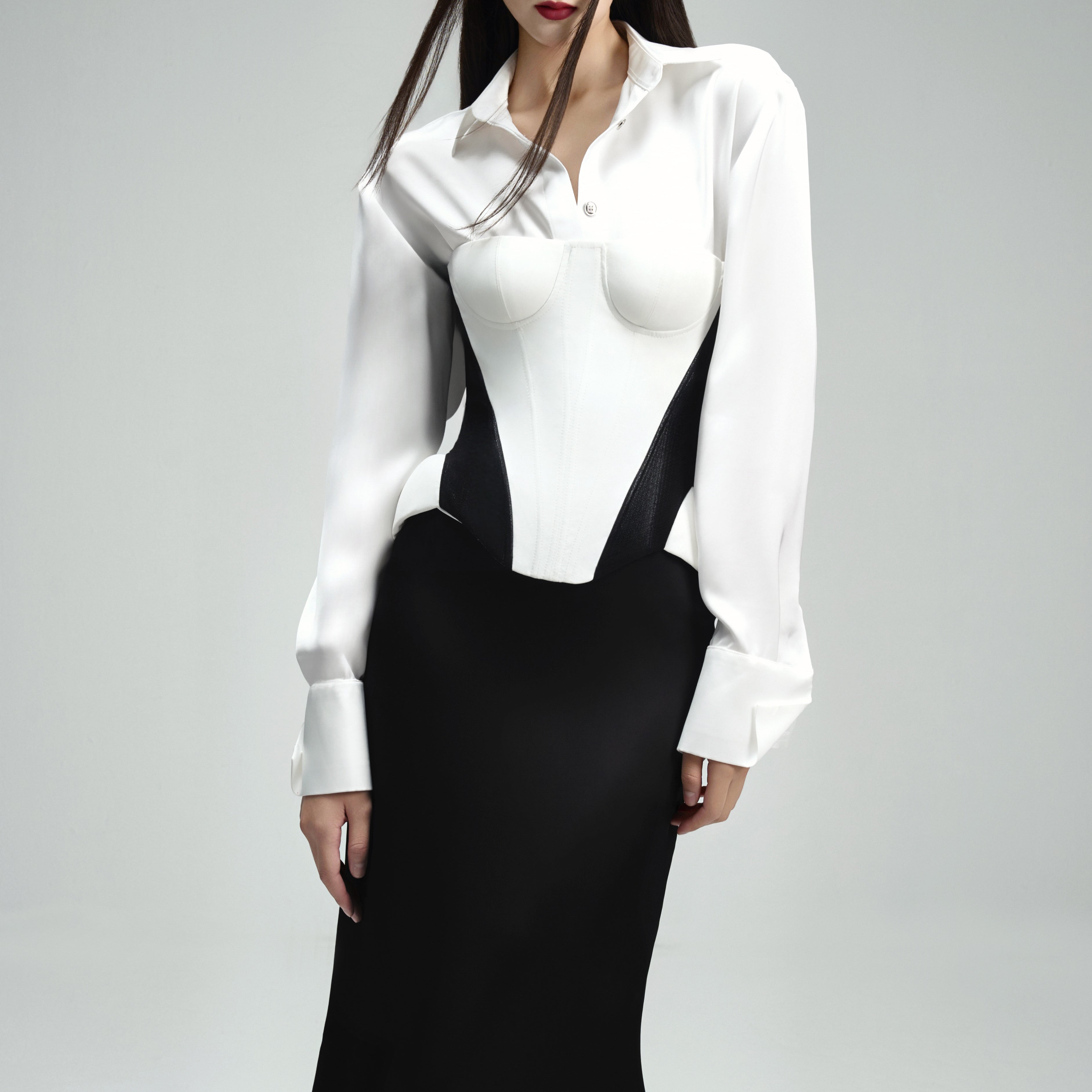 Kim A-line Plain Silk Maxi Skirt