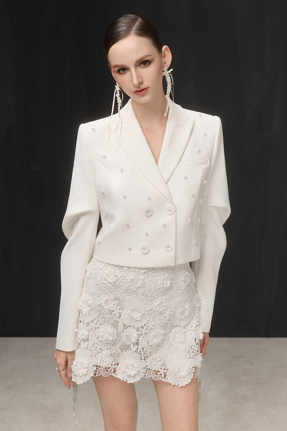 Lala A-line Floral Lace Mini Skirt