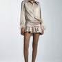 Raffle Drop Waist Crossover Silk Mini Dress