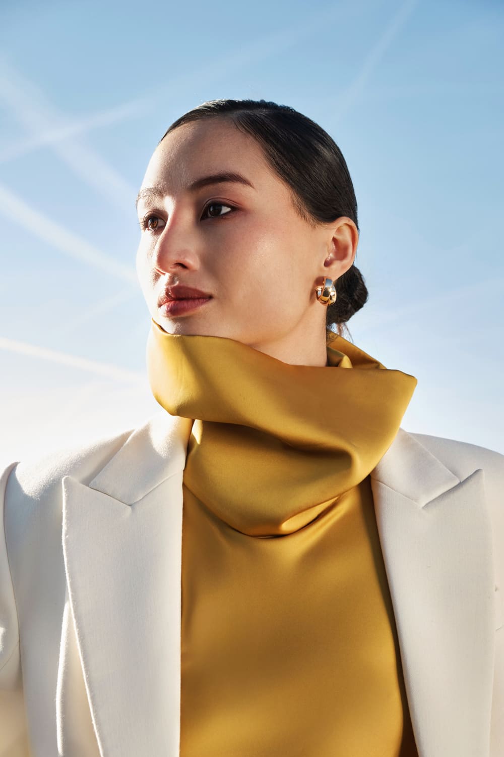 Fiona Straight Peak Lapel Twill Ankle Length Trench Coat