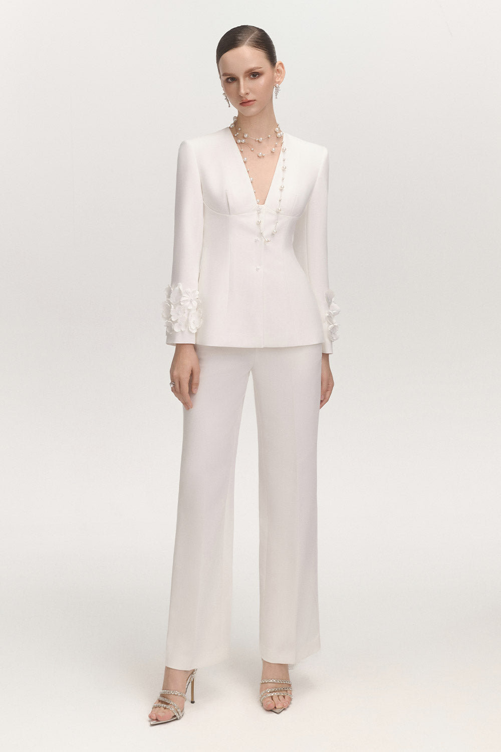 Asscher Straight Front Zipper Cotton Blend Ankle Length Pants