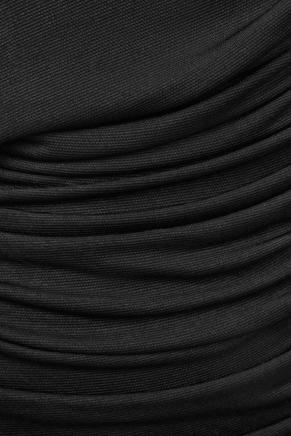 Daphne Gathered Asymmetric Neck Spandex Top