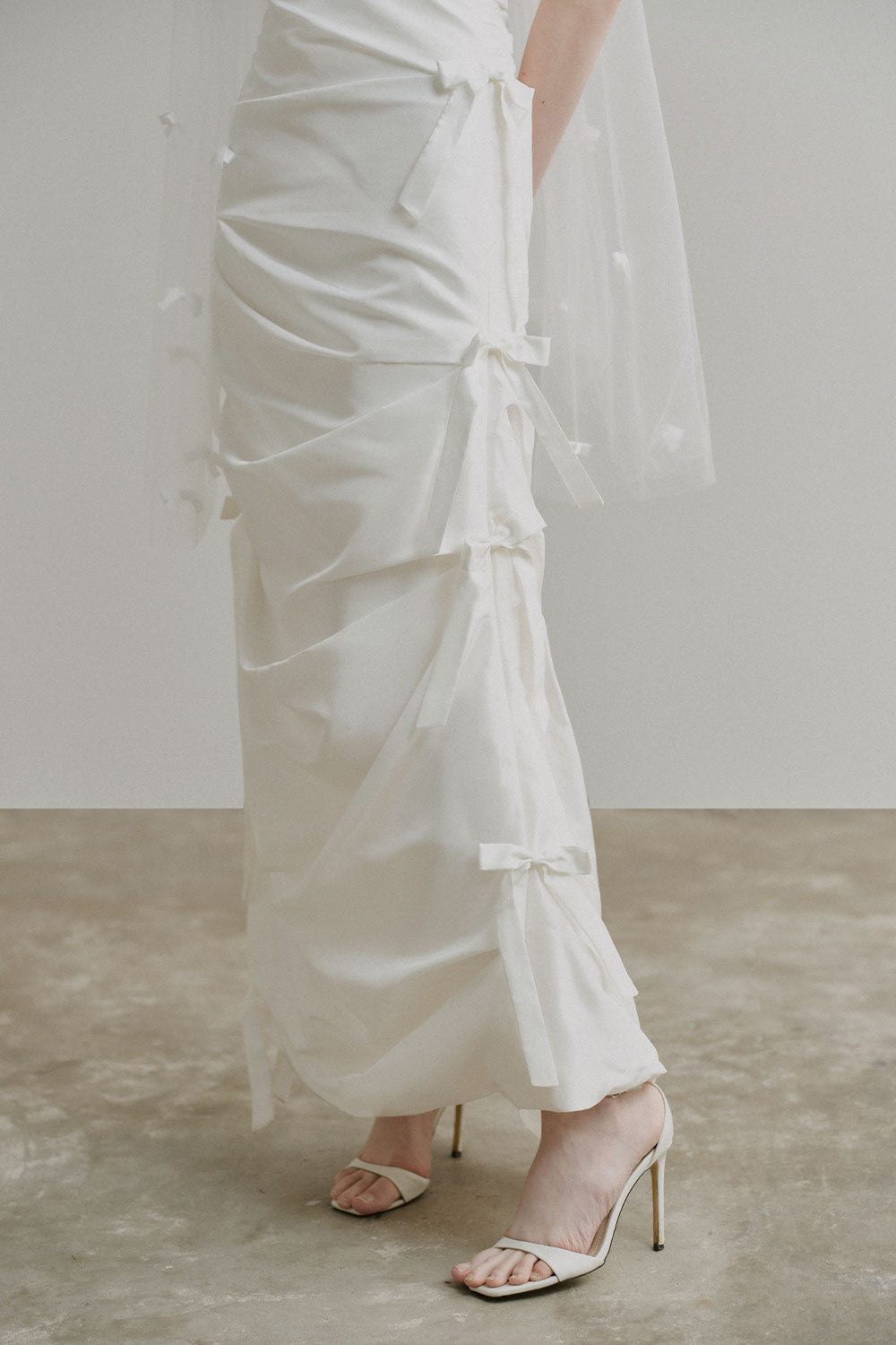 Eunice Strapless Ribbon Taffeta Ankle Length Dress