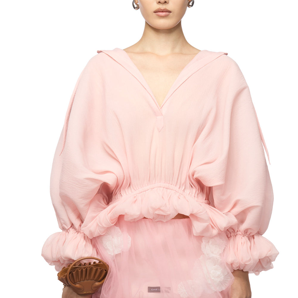 Latisha Peplum Johnny Collar Organza Voile Mini Set