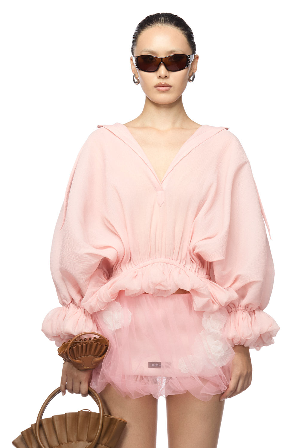 Latisha Peplum Johnny Collar Organza Voile Mini Set