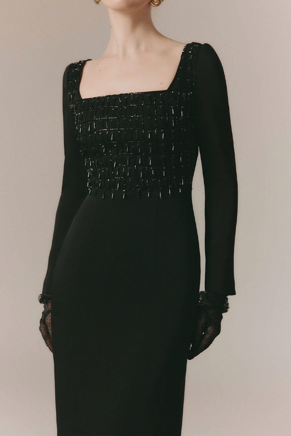 Women's Starlight Sheath Back Slit Poly Silk Ankle Length Dress XS/S/M/L/Customize Black MEAN BLVD, Black / XS