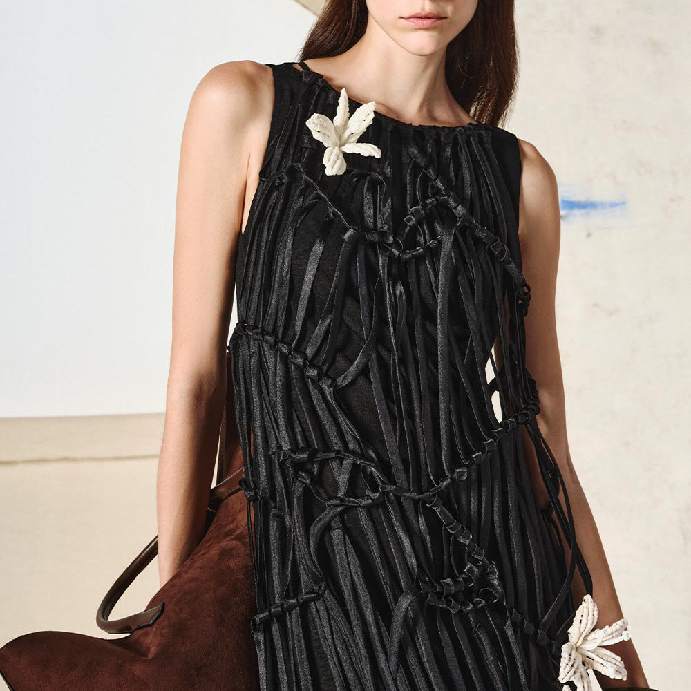 Freyja Straight Sleeveless Organza Maxi Dress
