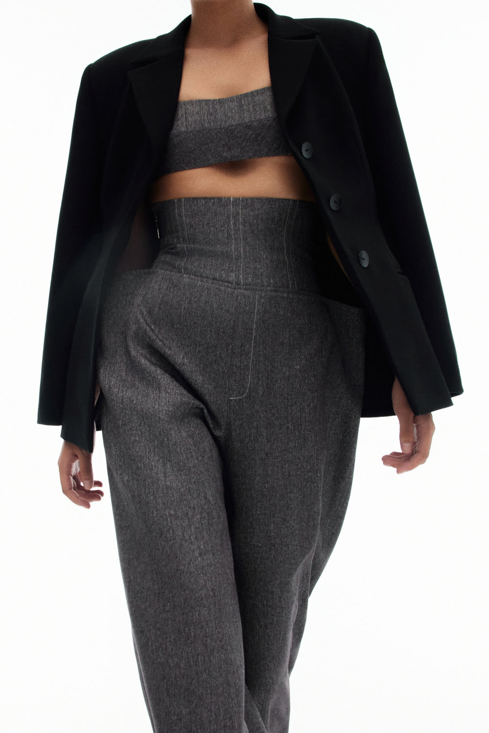 Domino Straight Single Breasted Wool Blazer