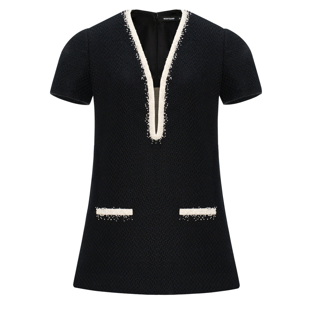 Margot V-Neck Fringe Mini Dress