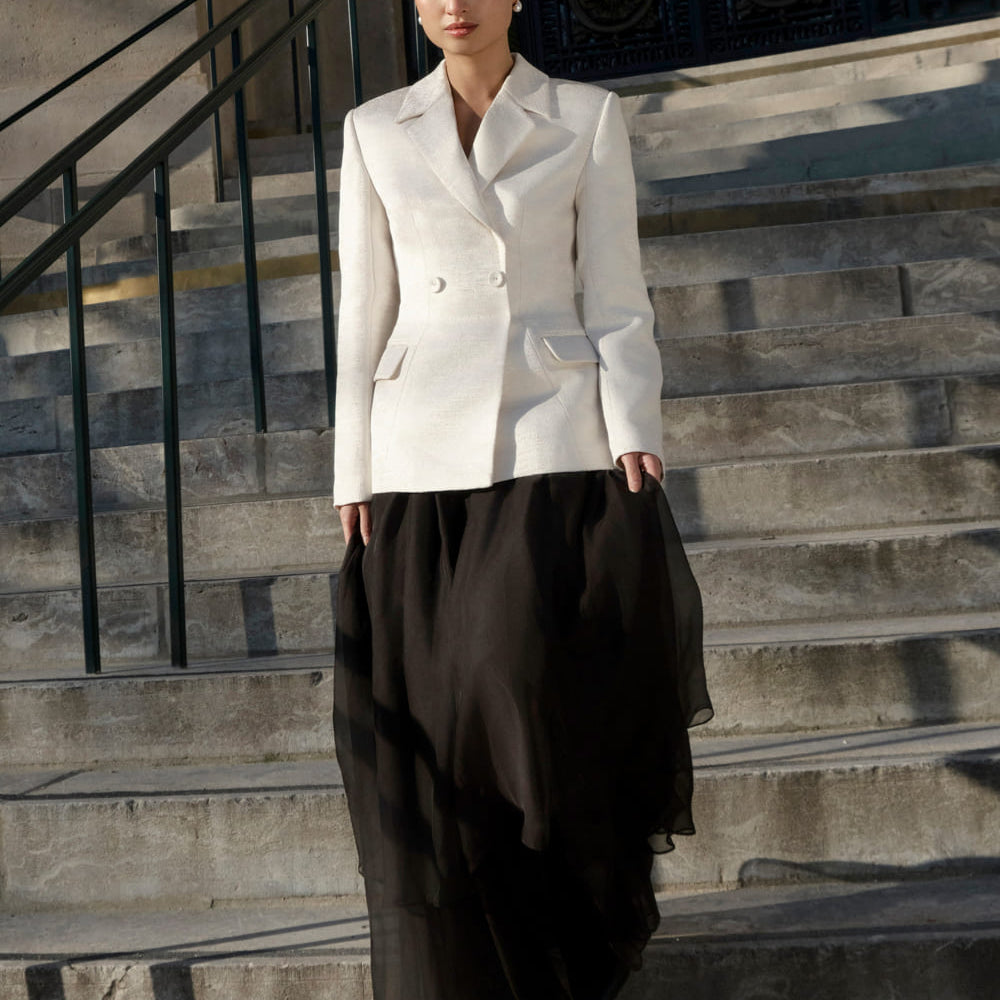 Holly A-line Layered Chiffon Floor Length Skirt