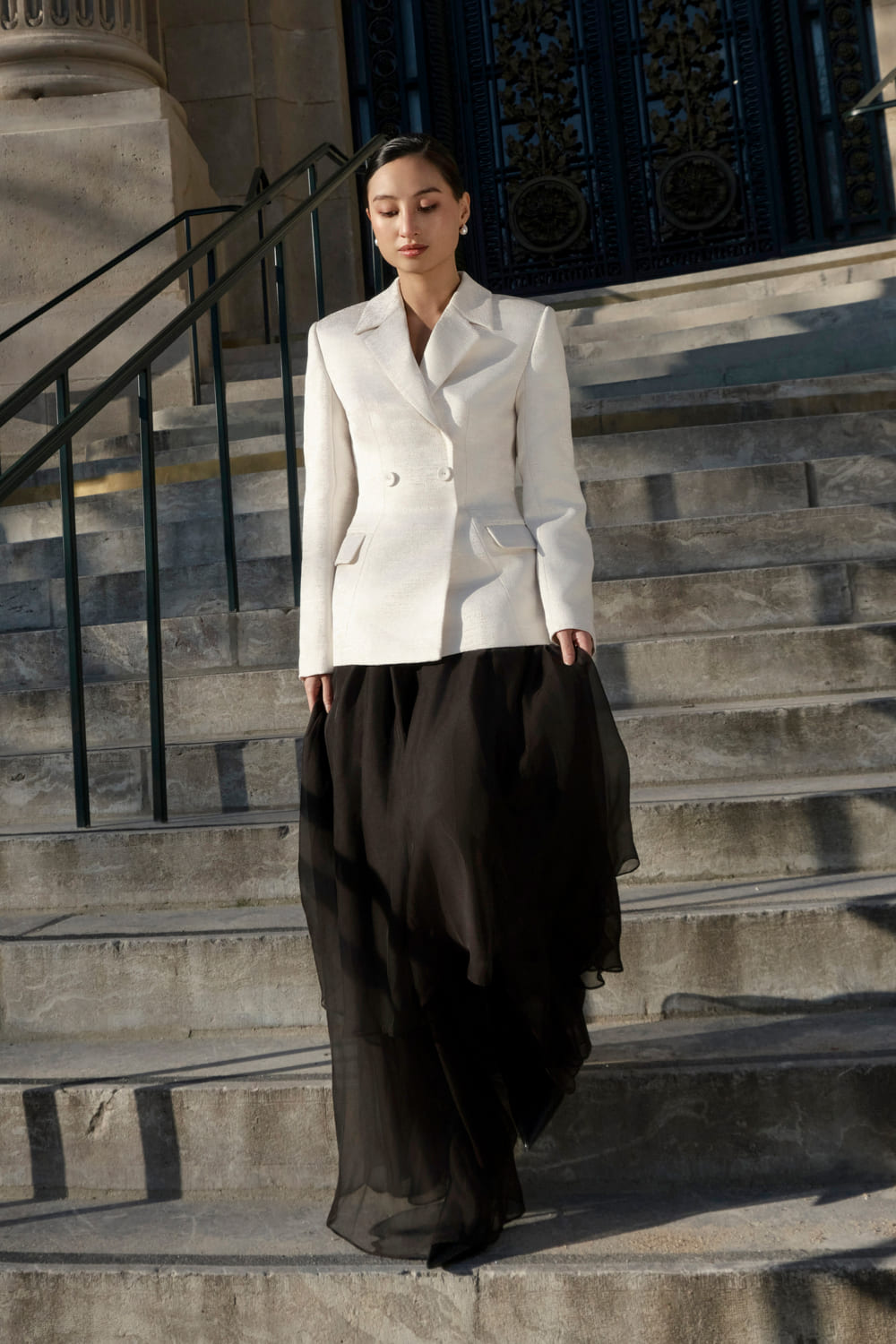 Holly A-line Layered Chiffon Floor Length Skirt