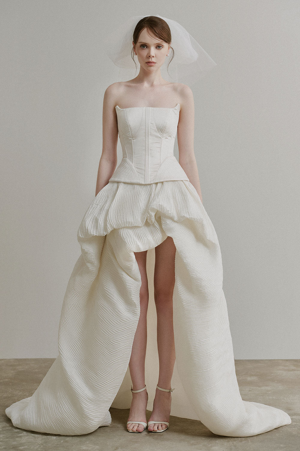 Dilys Asymmetric Layered Duchess Satin High-low Dress