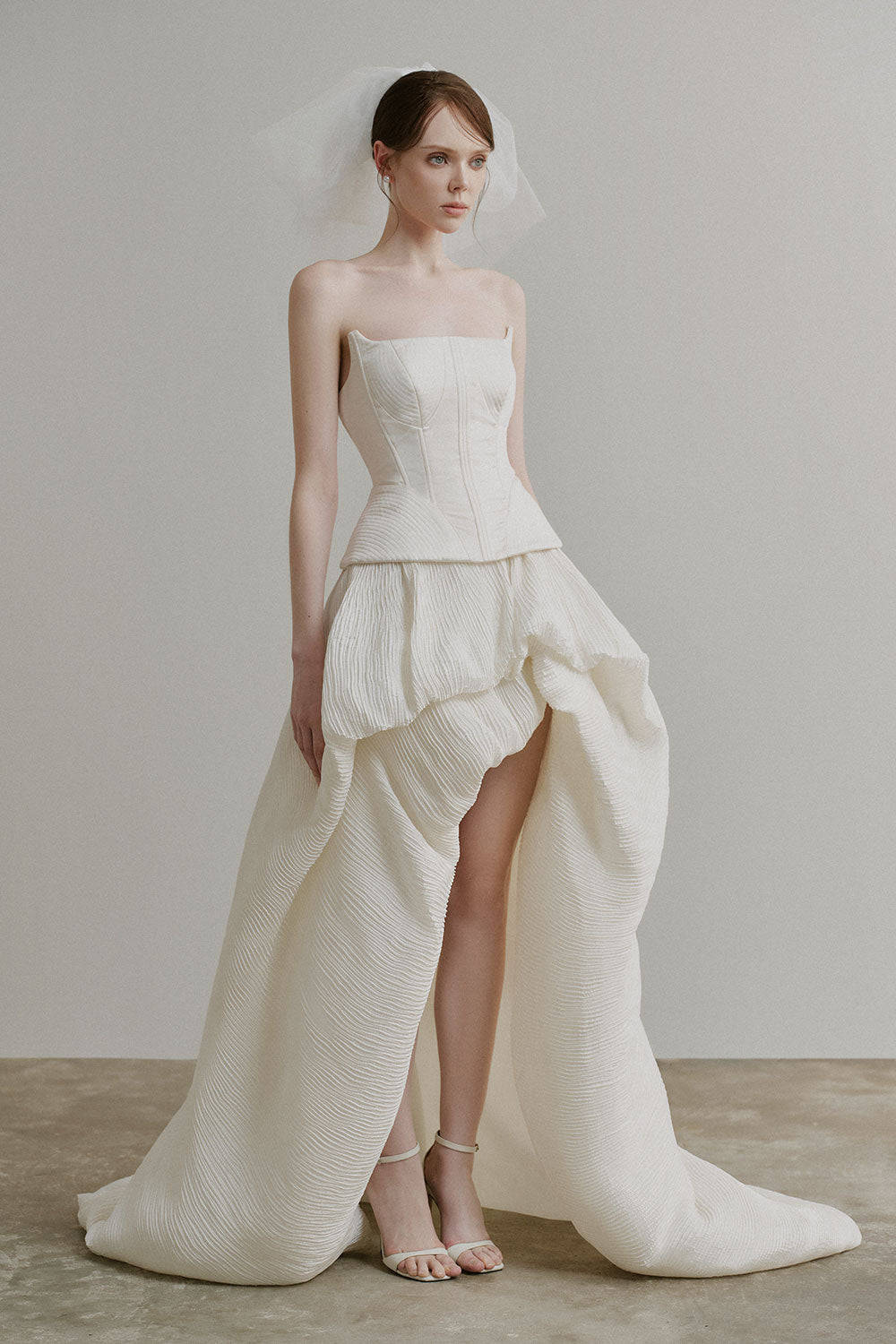 Dilys Asymmetric Layered Duchess Satin High-low Dress