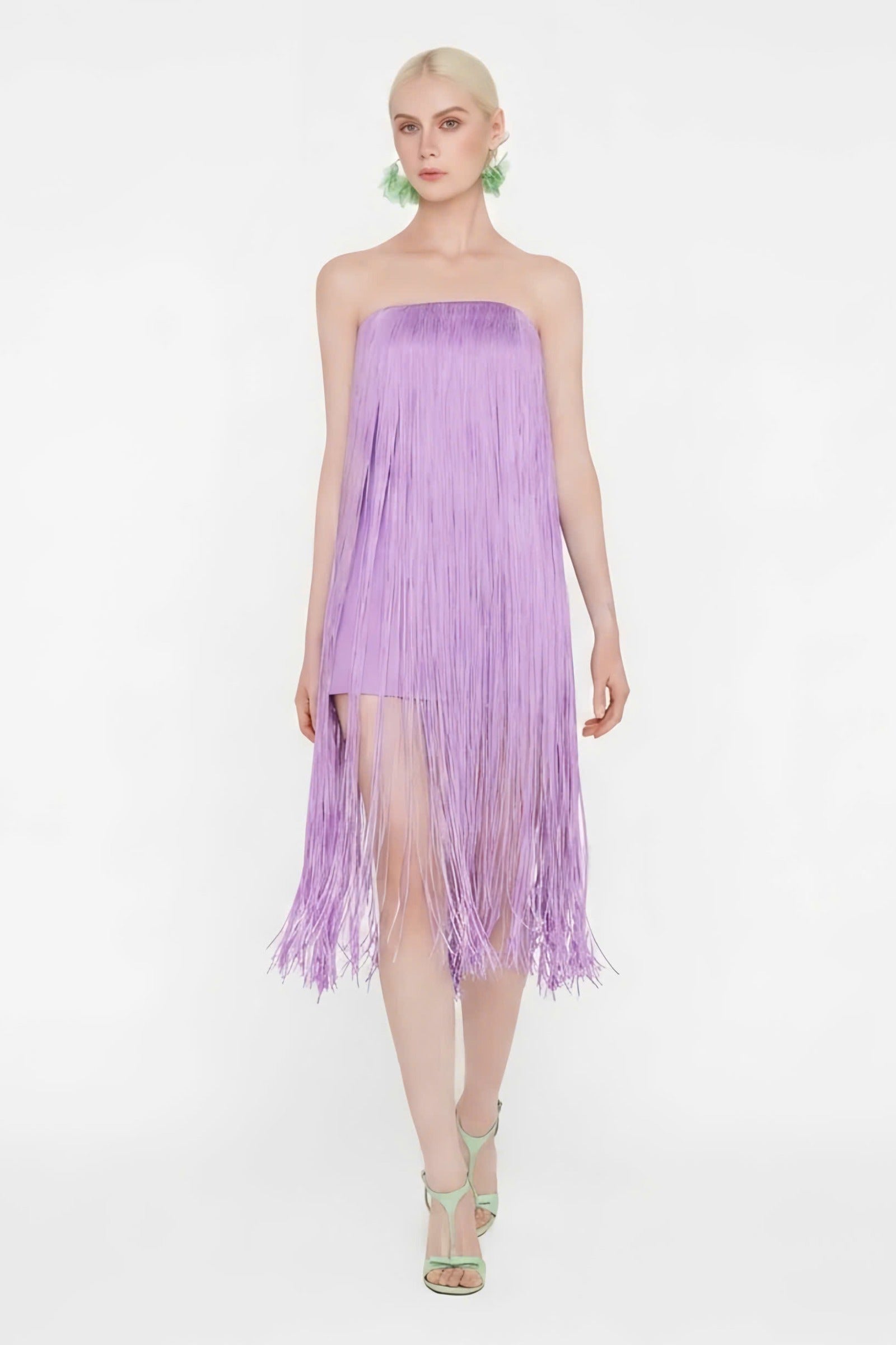 Violaine Fringe Midi Dress