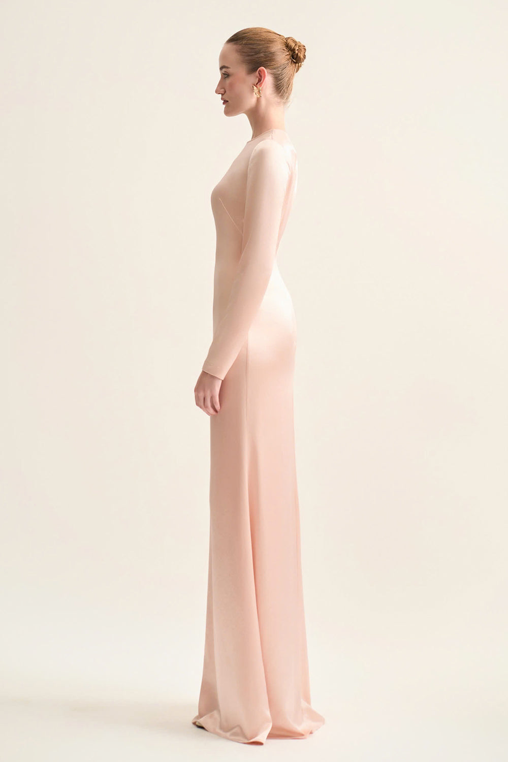 Mira A-line Long Sleeved Polyester Maxi Dress