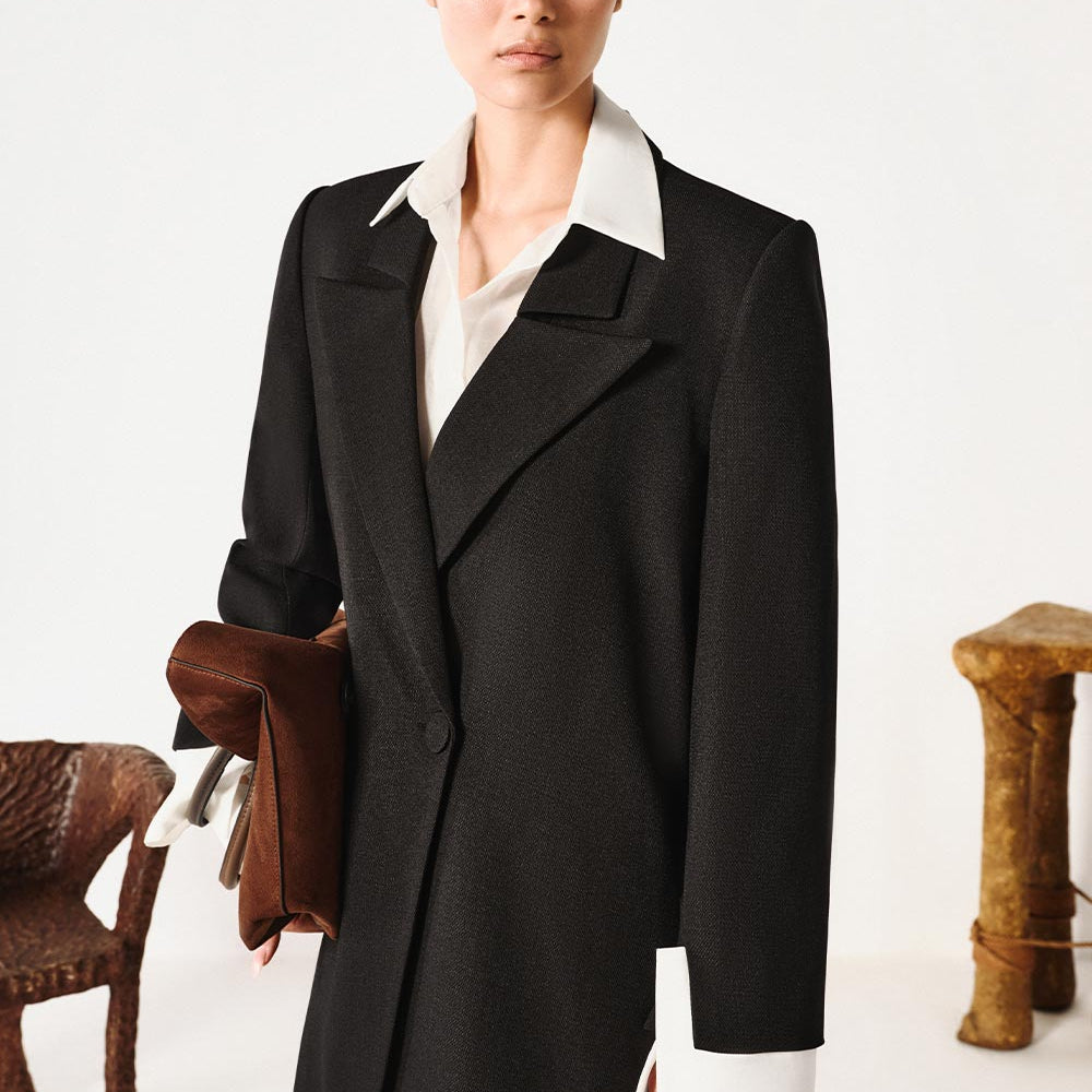 Elora Straight Long Sleeved Tweed Blazer