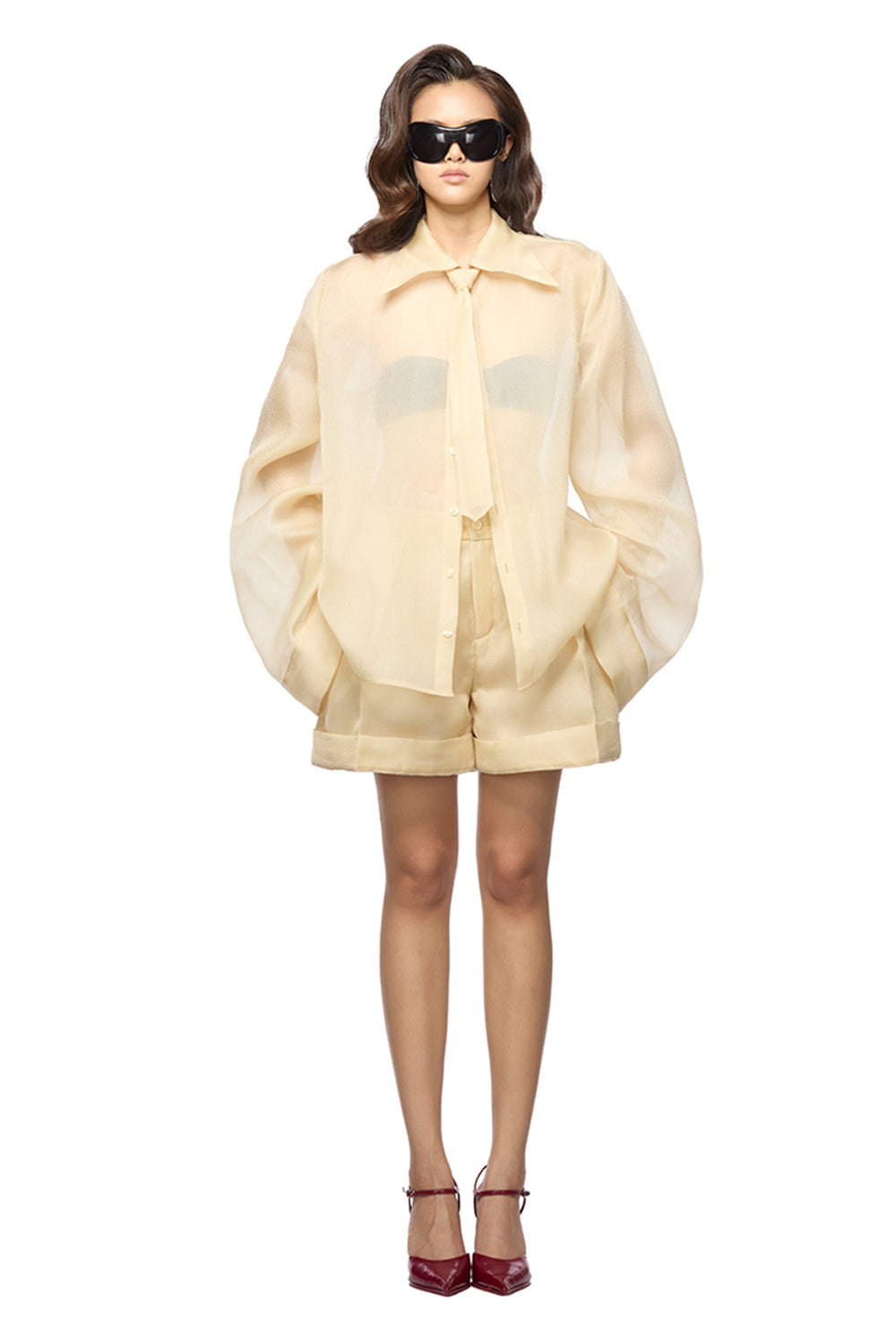 Jannie Straight Cuff Sleeved Organza Mini Set