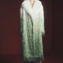 Jayla Straight V-Neck Faux Fur Calf Length Trench Coat