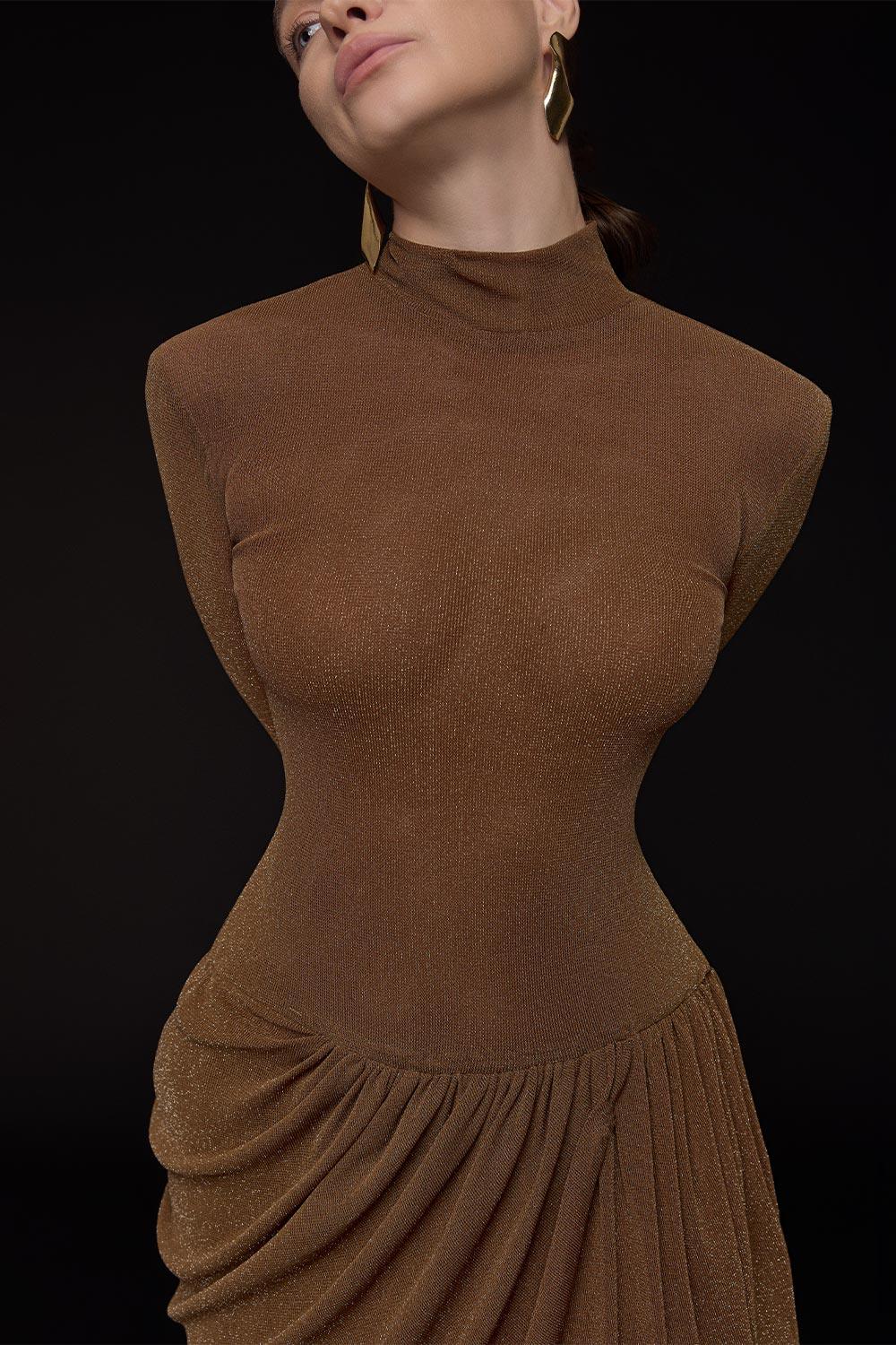 Alisa Drop Waist Long Sleeved Mesh Mini Dress