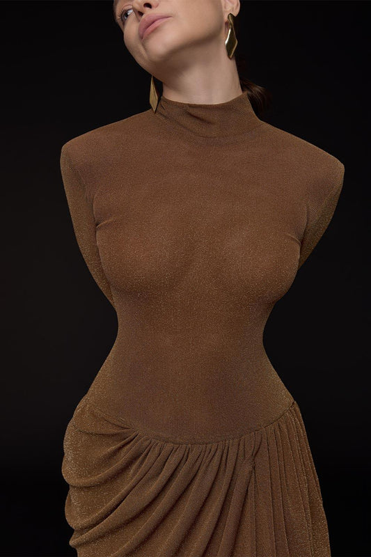 Alisa Drop Waist Long Sleeved Mesh Mini Dress